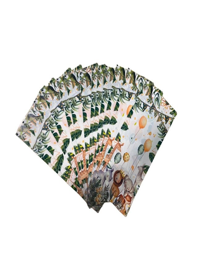 DYT 50 Pieces Jungle Safari Animal Party Treat Bags Wild One Candy Goodies Favor Gift Bags Animal for Jungle Safari Petting Zoo Farmhouse Theme Birthday Party Baby Shower - Image 3