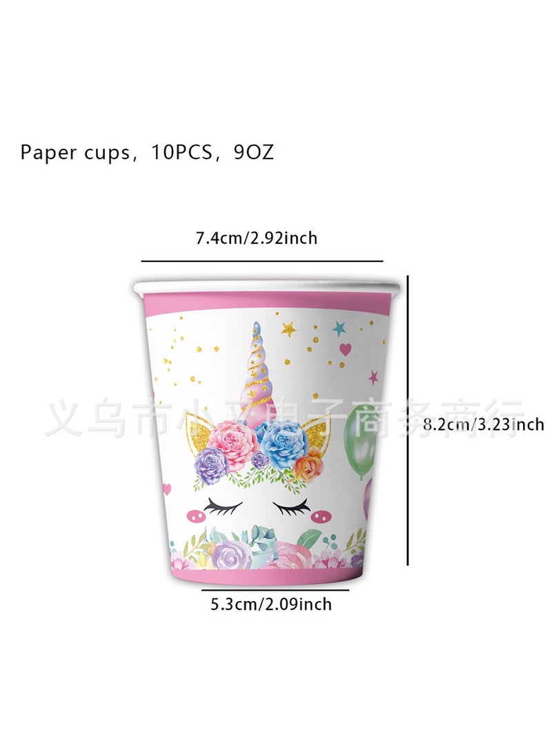 Unicorn theme girl birthday party set for 10 kids - Image 4