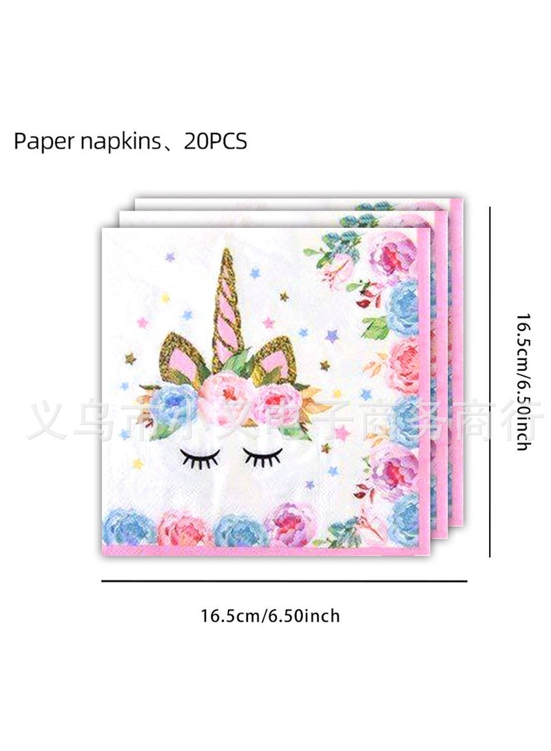 Unicorn theme girl birthday party set for 10 kids - Image 5