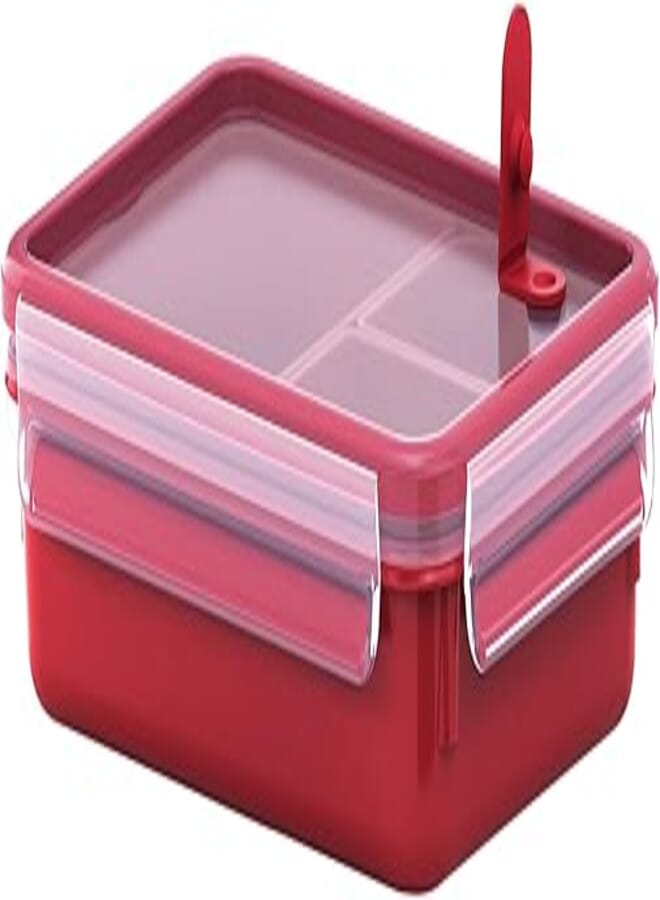 Tefal Masterseal Micro Rectangle Food Container With Inserts, 1.2 Liter, Red - K3102412