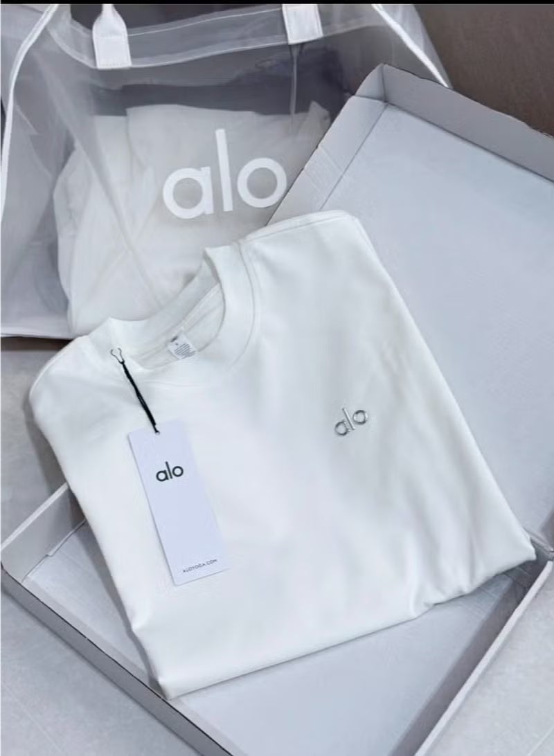 Alo loose-fitting T-shirt for both men and women, summer short-sleeved - Image 1