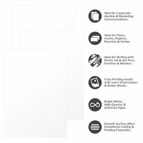 Anupam Ivory Paper - Acid Free - 25 Loose Sheets - 250 GSM - A4 - Art,Craft, Painting and Project Work - Image 3