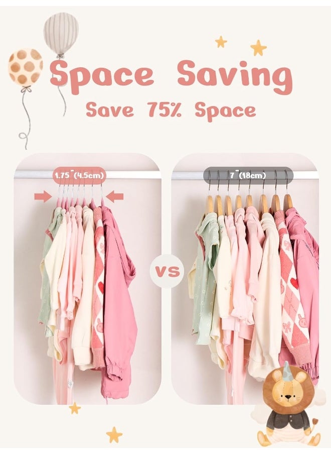 HOUSE DAY - HOUSE DAY Velvet Baby Hangers 50 Pack, Premium Children's Hangers for Baby, Infant & Toddler Clothes, Durable Non Slip Baby Felt Hangers Pink, 11 Inch Baby Hangers for Closet, Ideal for Everyday Use - Image 1