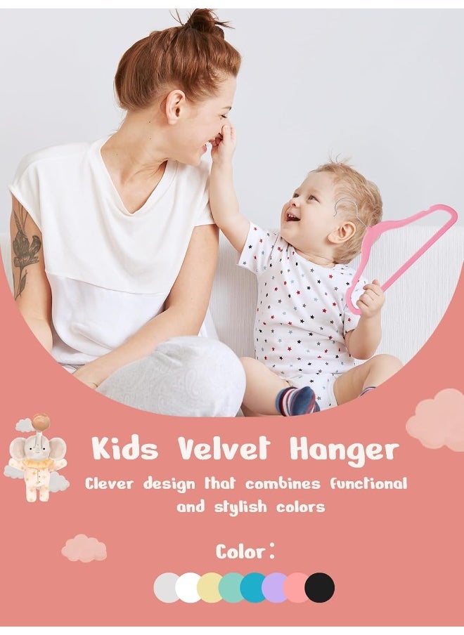 HOUSE DAY - HOUSE DAY Velvet Baby Hangers 50 Pack, Premium Children's Hangers for Baby, Infant & Toddler Clothes, Durable Non Slip Baby Felt Hangers Pink, 11 Inch Baby Hangers for Closet, Ideal for Everyday Use - Image 1