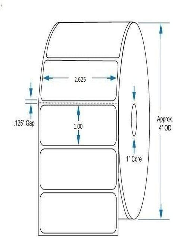 BESTeck Amazon FBA Direct Thermal Labels 2 5/8" (2.625") X 1" - 2000 Per Roll (4 Rolls / 8000 Labels) - Image 2