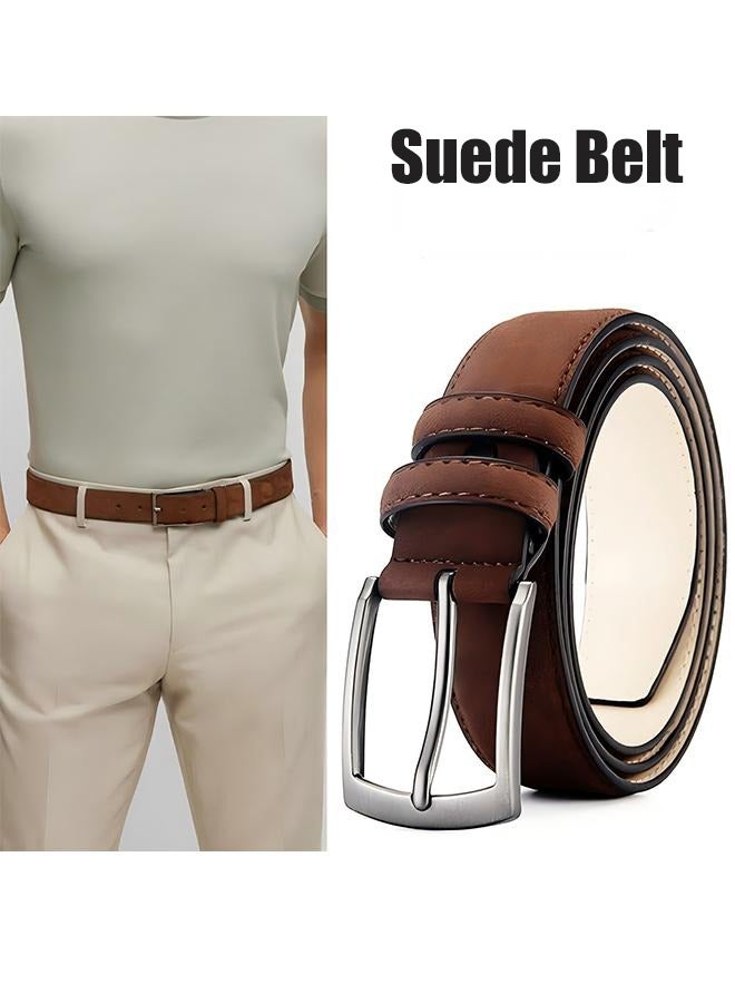 Men's Premium Suede Leather Belt - Men's 35mm Classic Leather Belt - Comfort & Style - Luxury Handcrafted Design Alloy Buckle - Image 1