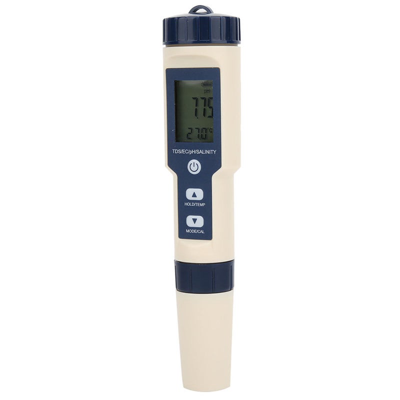 5-In-1 Water Quality Tester : IP67 Waterproof, Auto-Calibrated PH Meter - High Precision, Replaceable Probe TDS Tester for Aquaculture, Drinking Water, Swimming Pool - Image 1