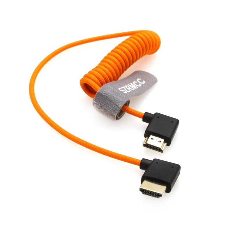اس زد ار ام سي سي كابل 8K HDMI إلى HDMI فائق السرعة ملفوف مضفر للكاميرا Z Cam E2 Sony FX6 FX9 Canon EOS C70 C300 Portkeys BM5 Atomos Ninjav V Shogun Monitor بزاوية يسرى ويمنى - Image 1