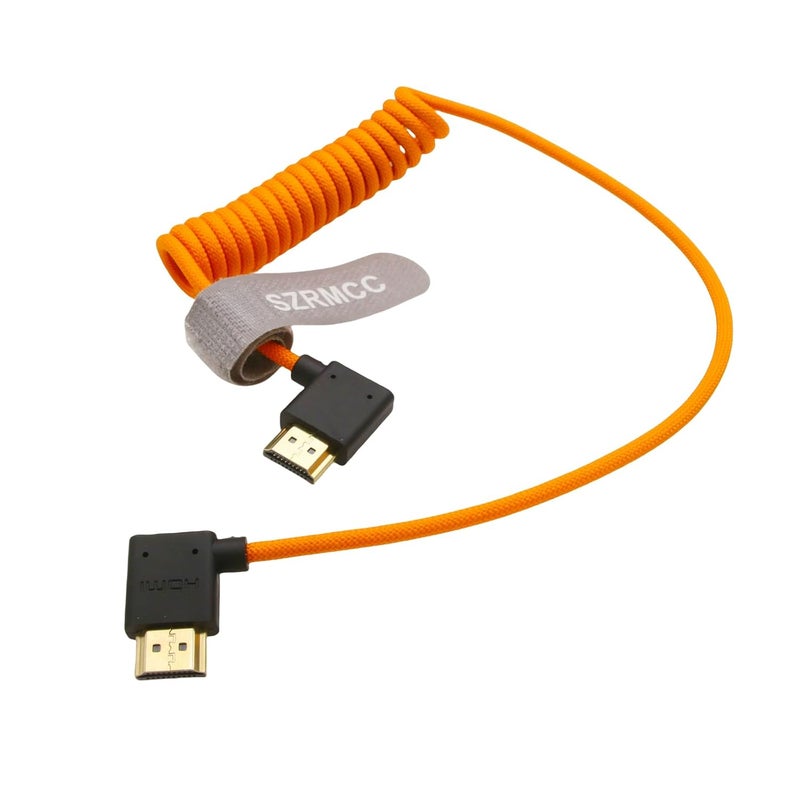 اس زد ار ام سي سي كابل 8K HDMI إلى HDMI فائق السرعة ملفوف مضفر للكاميرا Z Cam E2 Sony FX6 FX9 Canon EOS C70 C300 Portkeys BM5 Atomos Ninjav V Shogun Monitor بزاوية يسرى ويمنى - Image 5
