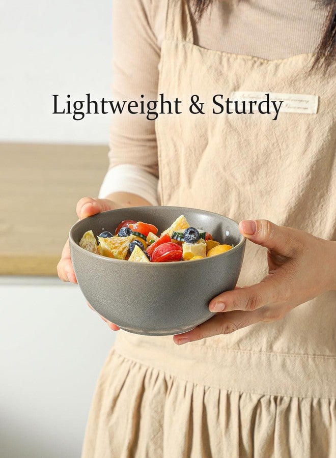 Tikooere Cereal Bowls Set of 4, 24 oz Ceramic Bowls for Kitchen, Stoneware Soup Bowls for Salad, Ramen, Snack, Dessert, Unique Housewarming Gift, Dishwasher Microwave Safe, Matte Gray - Image 5