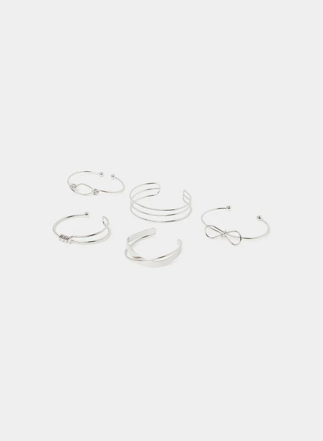 ستايلي Set of 5- Hollow Bow Cuff Bracelets