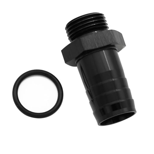 KRD PERFORMANCE Aluminum -8 AN ORB Male to 3/4"(19mm) Barb Push On Hose Fitting Adapter Black - Image 1