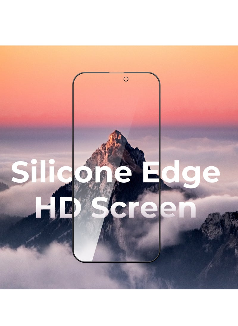Maxwell Electronics - Maxwell 3D Silicone Edge HD AR Screen Protector Compatible with iPhone 16 Pro Crystal Clear, Anti-Static, Anti-Reflection, 0.33 mm Raised Protection, Easy to Install, Non Bubble Installation - Image 1