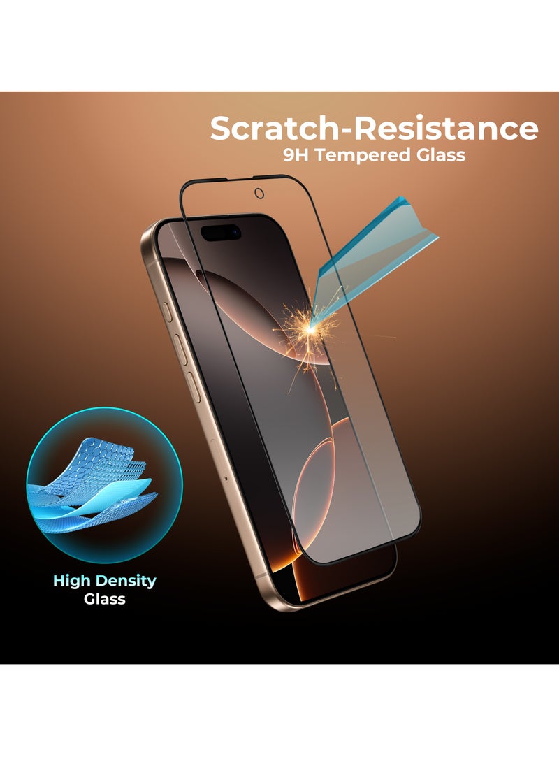 Maxwell Electronics - Maxwell 3D Silicone Edge HD AR Screen Protector Compatible with iPhone 16 Pro Crystal Clear, Anti-Static, Anti-Reflection, 0.33 mm Raised Protection, Easy to Install, Non Bubble Installation - Image 1