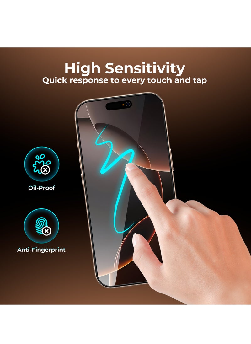 Maxwell Electronics - Maxwell 3D Silicone Edge HD AR Screen Protector Compatible with iPhone 16 Pro Crystal Clear, Anti-Static, Anti-Reflection, 0.33 mm Raised Protection, Easy to Install, Non Bubble Installation - Image 1