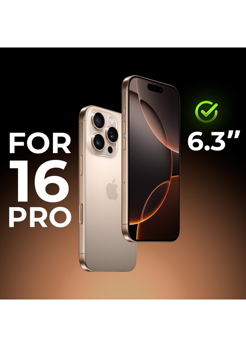 Maxwell Electronics - Maxwell 3D Silicone Edge HD AR Screen Protector Compatible with iPhone 16 Pro Crystal Clear, Anti-Static, Anti-Reflection, 0.33 mm Raised Protection, Easy to Install, Non Bubble Installation - Image 1