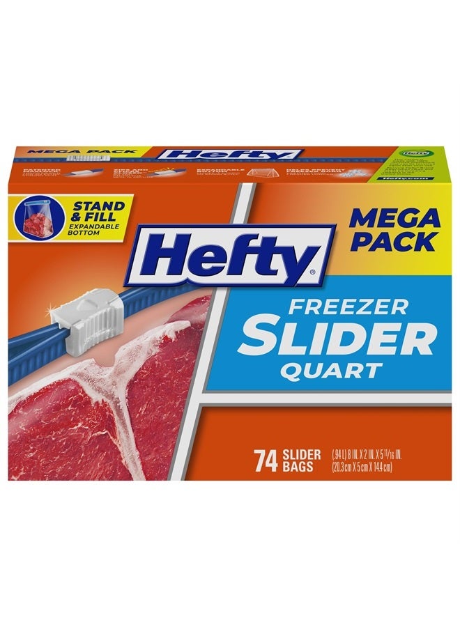 Hefty Slider Freezer Storage Bags, Quart Size, 74 Count - Image 1