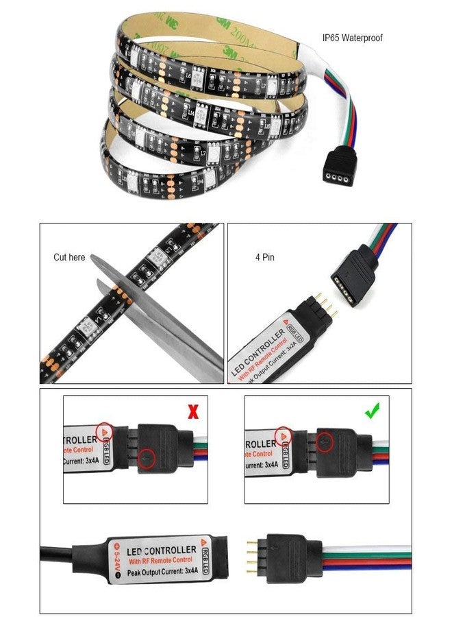 CBK 5V USB LED Flexible Strip Light Mood Light Multicolor Options/Mode TV Background Lighting 5050 RGB IP65 300 CM- 30 LED/M with 24 Key Controller (3 Meter Strip Light) - Image 5