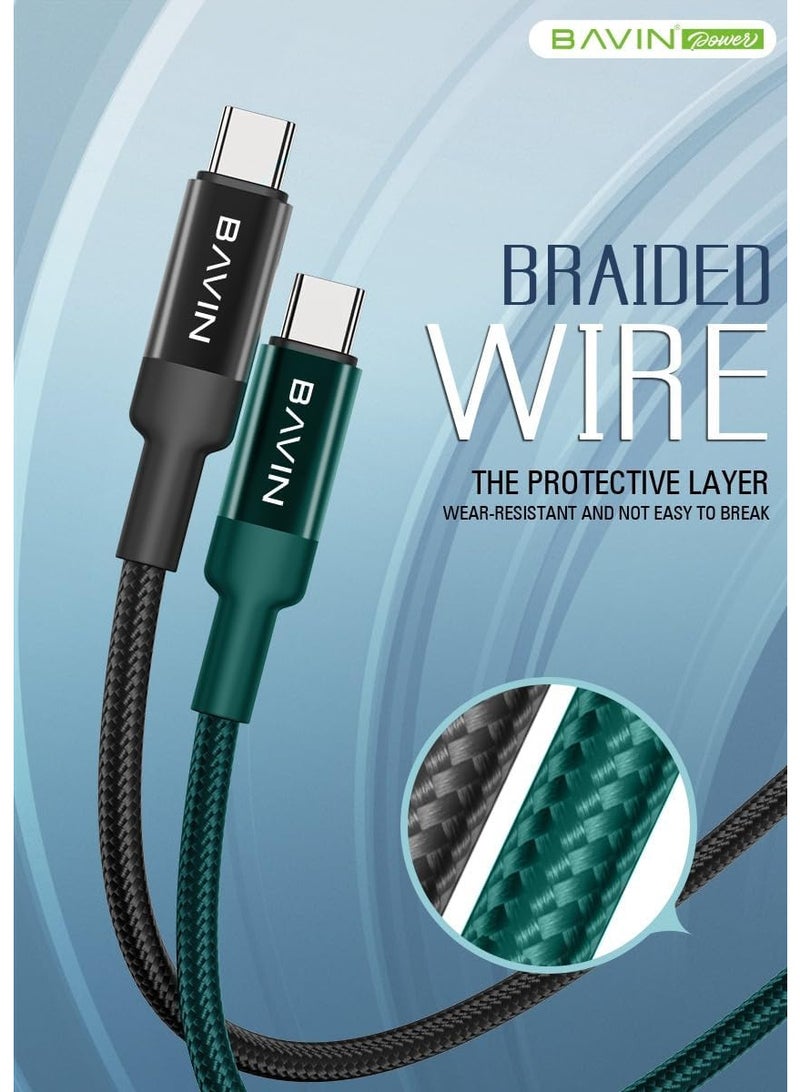 BAVIN CB205 Super Fast Charging 100W 2m Type-C To Type-C Cable - Black - Image 4