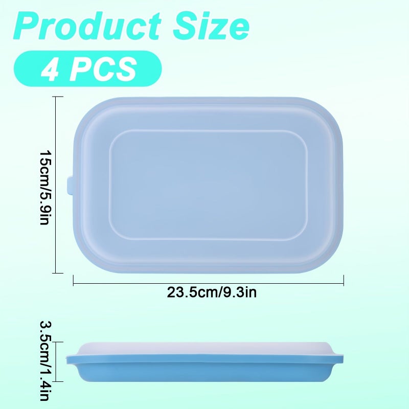 Set Of 4 Black Silicone Airtight Food Storage Containers With Lids Portable - Image 2