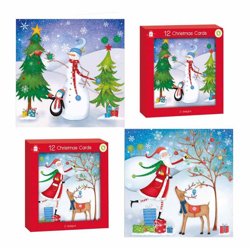 GIFTMAKER Christmas Card Santa & Friends - 12 pcs - Image 5