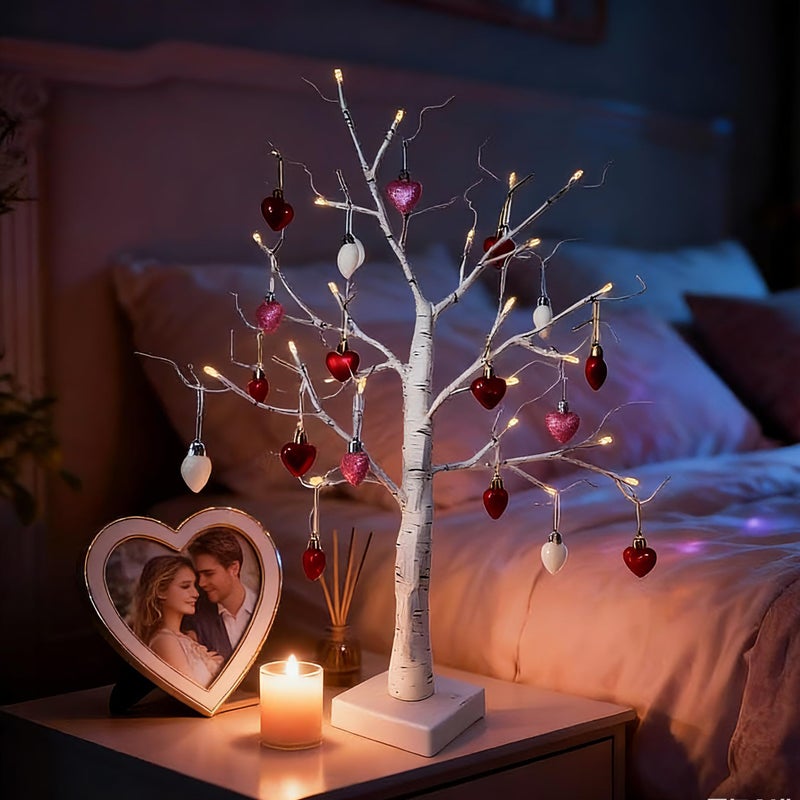 HipTree Mini Valentines Day Christmas Tree Ornaments Decorations,20ct 1.18 Inch Pink Red White Heart Shaped Ornaments Set for Tree,Baubles for Valentine's Day, Christmas, Wedding & Anniversary Party - Image 5