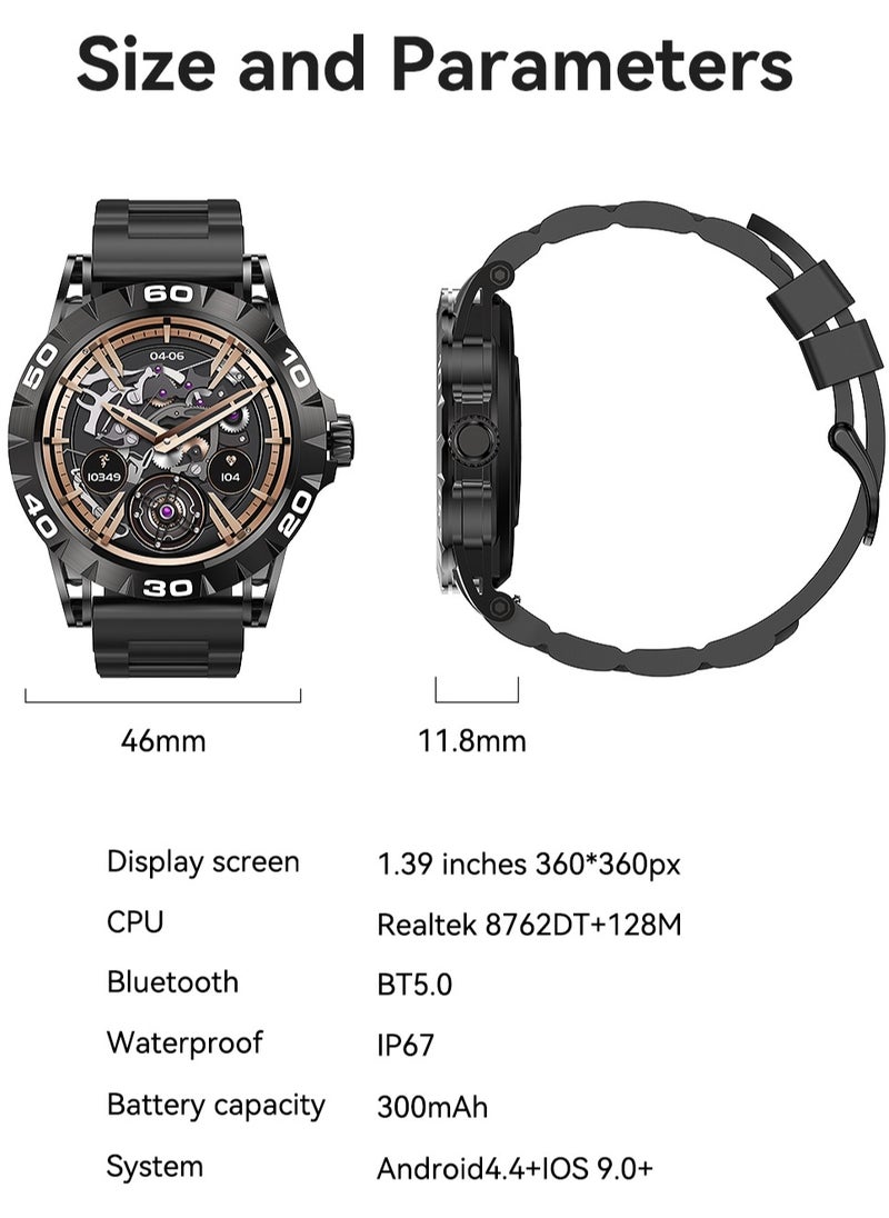 RollsTimi  Men's Smartwatch With Heart Rate,Blood Oxygen,Sleep Monitor,IP67 Waterproof Bluetooth Calls,Fitness Tracker Sports Smart Watch For Android IOS  - Image 5