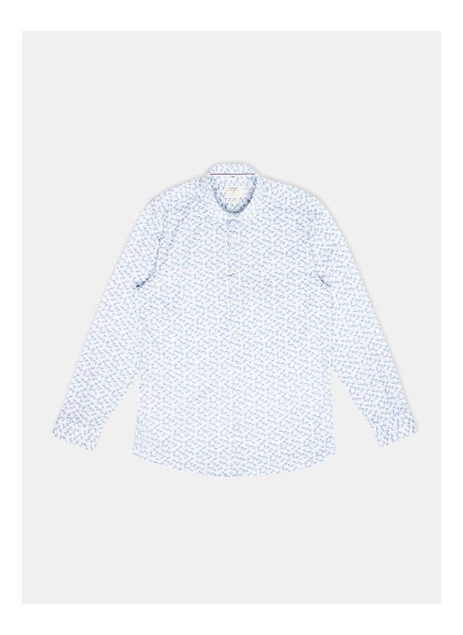 Olymp - Collared Neck Long Sleeve Floral Shirt - Image 1
