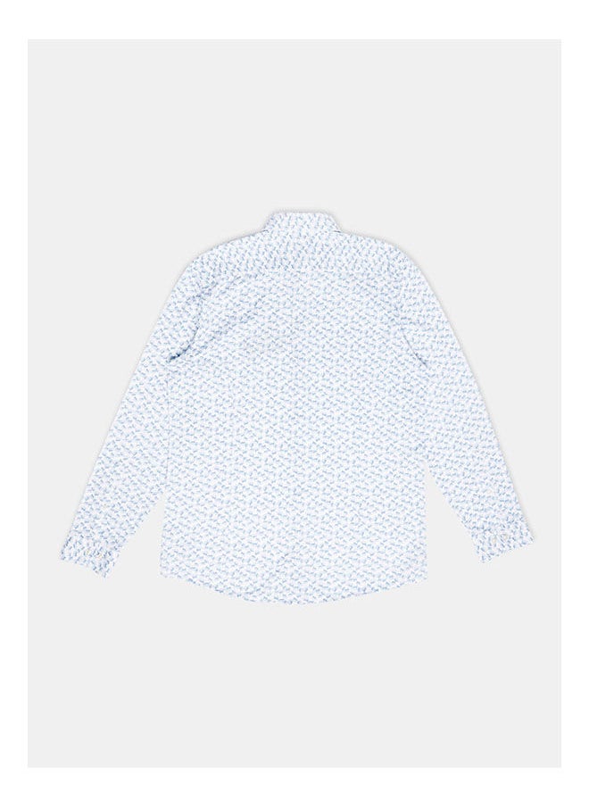 Olymp - Collared Neck Long Sleeve Floral Shirt - Image 1