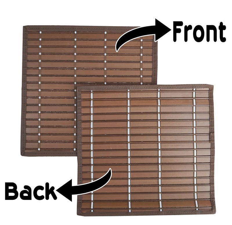 Saffron Decors Heat Resistant Waterproof 2mm Thick PVC Placemats for Dining TableEcoFriendly Colorful Place Mats for Dining Table Dining Table Mate 4Pcs Brown 12x12 inch - Image 2