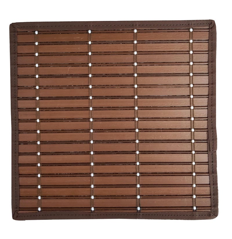 Saffron Decors Heat Resistant Waterproof 2mm Thick PVC Placemats for Dining TableEcoFriendly Colorful Place Mats for Dining Table Dining Table Mate 4Pcs Brown 12x12 inch - Image 1