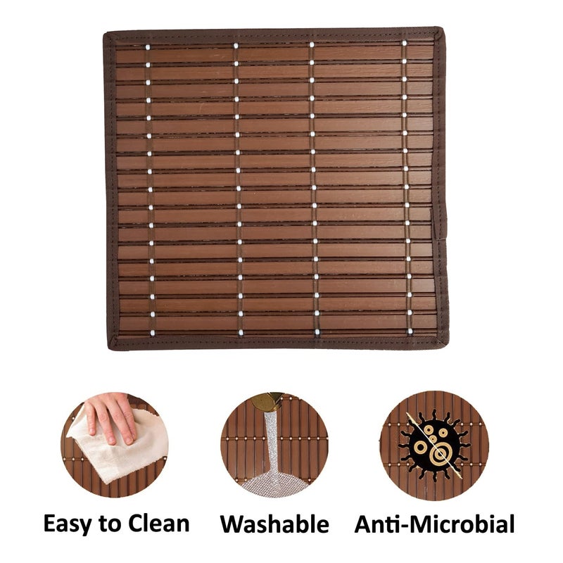 Saffron Decors Heat Resistant Waterproof 2mm Thick PVC Placemats for Dining TableEcoFriendly Colorful Place Mats for Dining Table Dining Table Mate 4Pcs Brown 12x12 inch - Image 3