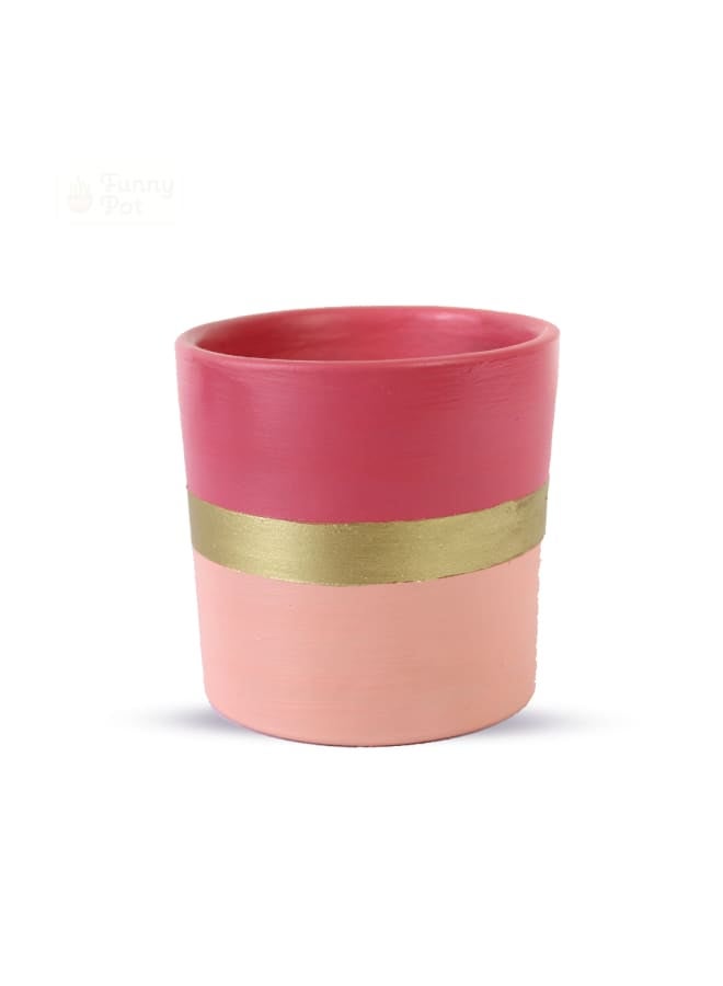 Handmade pottery empty pot - pink - 10*10 cm