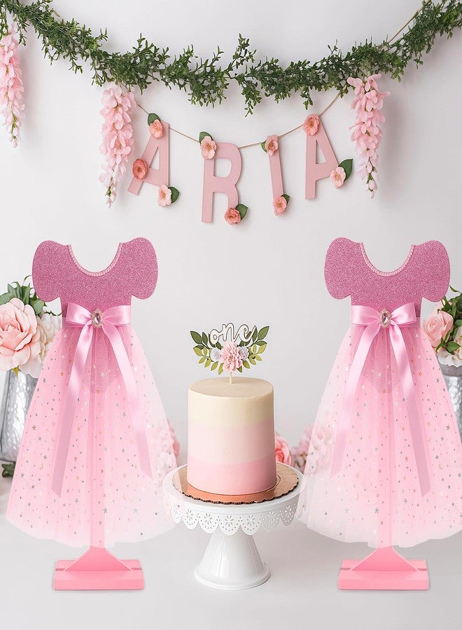 MASTRON 20" Pink Tutu Centerpiece for Baby Shower - 2 Pack Large Pink Luxury Tutu Sequin Double Sided Dress Centerpieces for Girls Baby Shower Birthday Party Table Decorations - Image 2