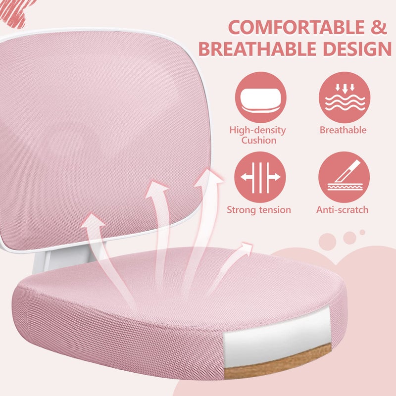 Primy Kids Desk Chair, Pink Study Chair for Boys Girls with Height Adjustable, Swivel Mesh Task Student Chairs for 4-12, Growing Teen Office Chair for Home/School/Office (Pink) - Image 4