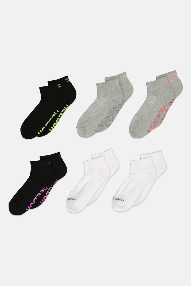 Reebok Women 6 Pairs Brand Logo Quarter Cut Socks, Multicolor  - Image 1