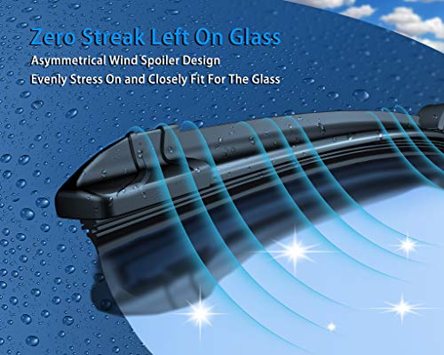 LUTEUS Wiper Blades Replacement for 2011-2013 Jeep Grand Cherokee,2011-2021 Dodge Durango All- Seasons Windshield Wiper Blades 22"+21"+12"(Set of 3) U/J HOOK - Image 3