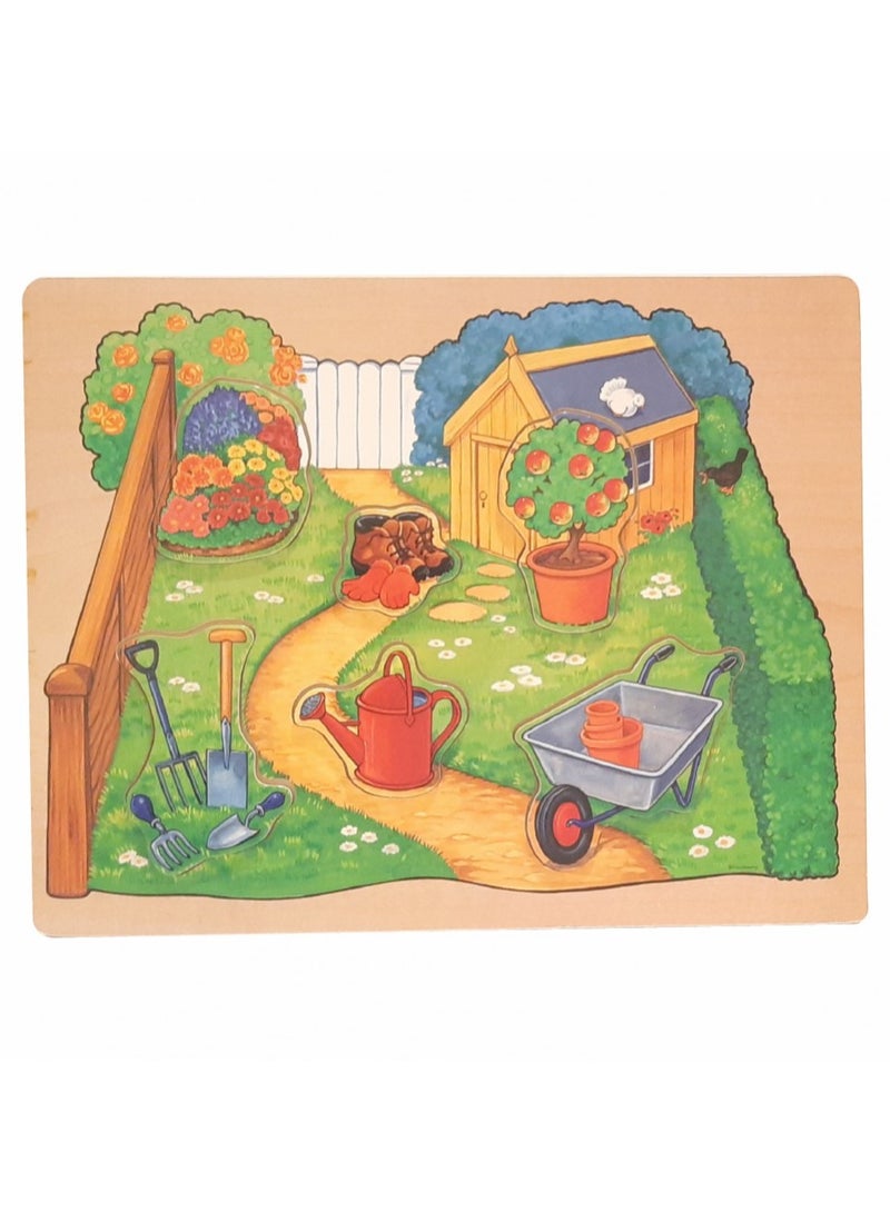 Home Garden Puzzle – Wooden Educational Jigsaw for Kids 