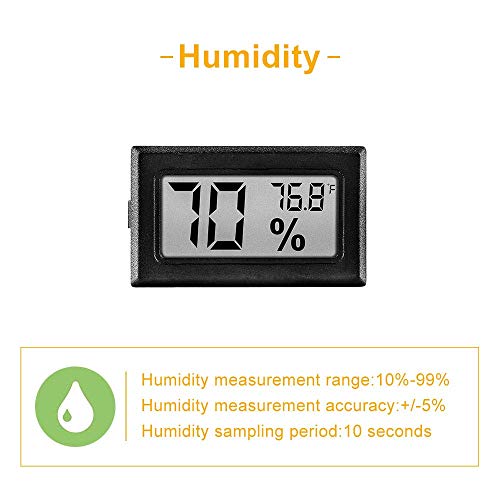 Pgzsy 12 Pack Pgzsy Mini Small Digital Electronic Temperature Humidity Meters Gauge Indoor Thermometer Hygrometer LCD Display Fahrenheit (℉) for Humidors, Greenhouse, Garden - Image 4