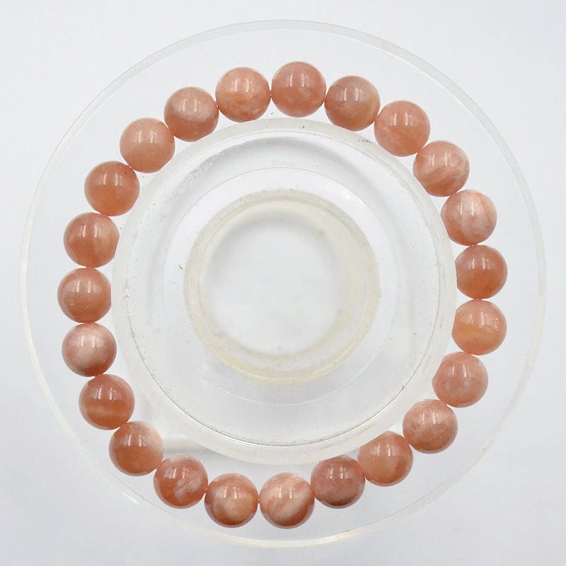 AD Beads Natural Gemstone Round Beads Stretch Bracelet Healing Reiki 8mm (Sunstone) - Image 2