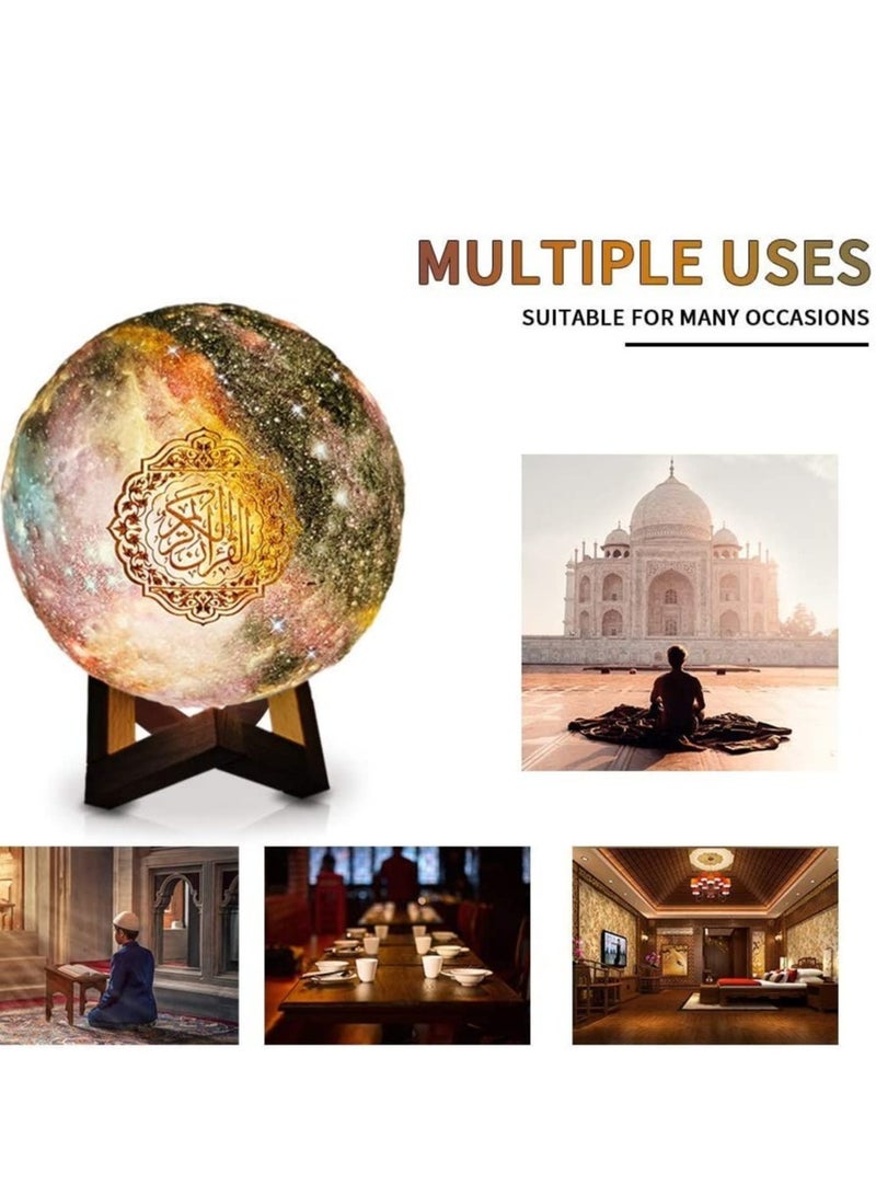 ELTRAZONE Quran Moon Lamp, 3D Star Moon LED Night Light, Bluetooth Speaker with Remote Control - Image 3