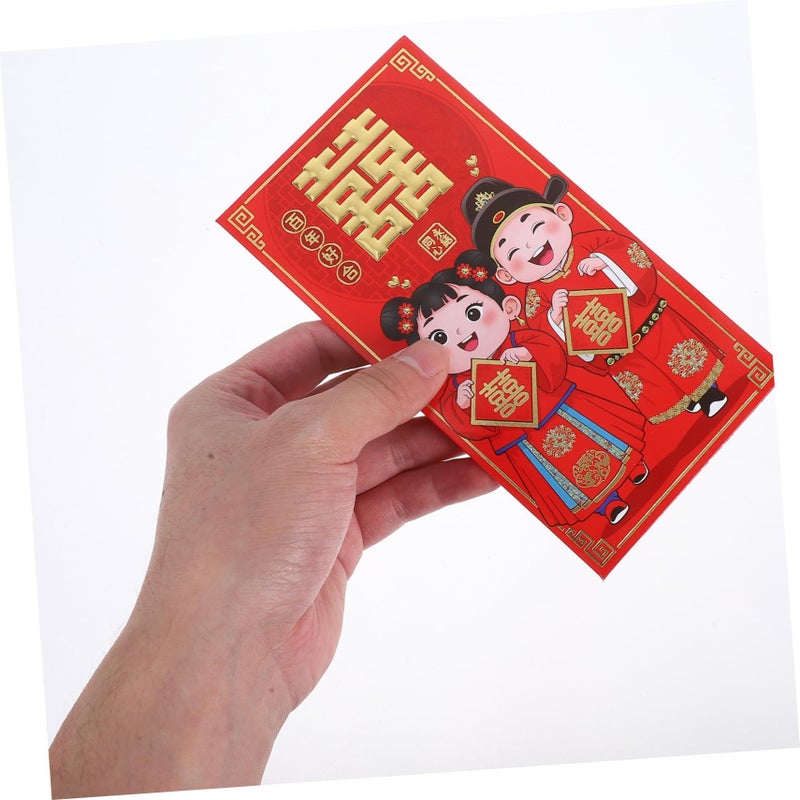 Traditional Chinese Red Envelopes For Wedding Cash Gifts 6 Pieces Set - Image 5