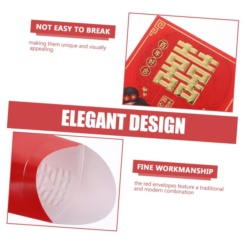 Traditional Chinese Red Envelopes For Wedding Cash Gifts 6 Pieces Set - Image 4