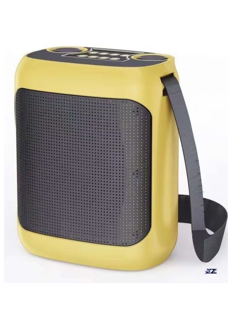 ELTRAZONE Outdoor Karaoke Speaker – Big Strap Speaker with Dual UHF Wireless Microphones, Portable & Powerful Sound, Ideal for Karaoke, Parties, Events, and Outdoor Fun – Golden  - Image 1