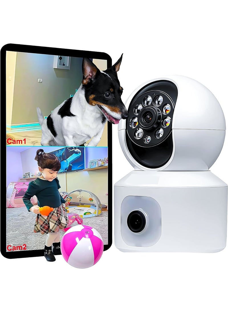 SOLARAE Indoor Camera, Dual Lens 2K 3MP Pet Camera, Home Security Camera, Baby Monitor, Dog Camera, blink indoor camera, Motion Detection, 2 Way Audio, Colour Night Vision, PTZ 360°, 2.4ghz - Image 1