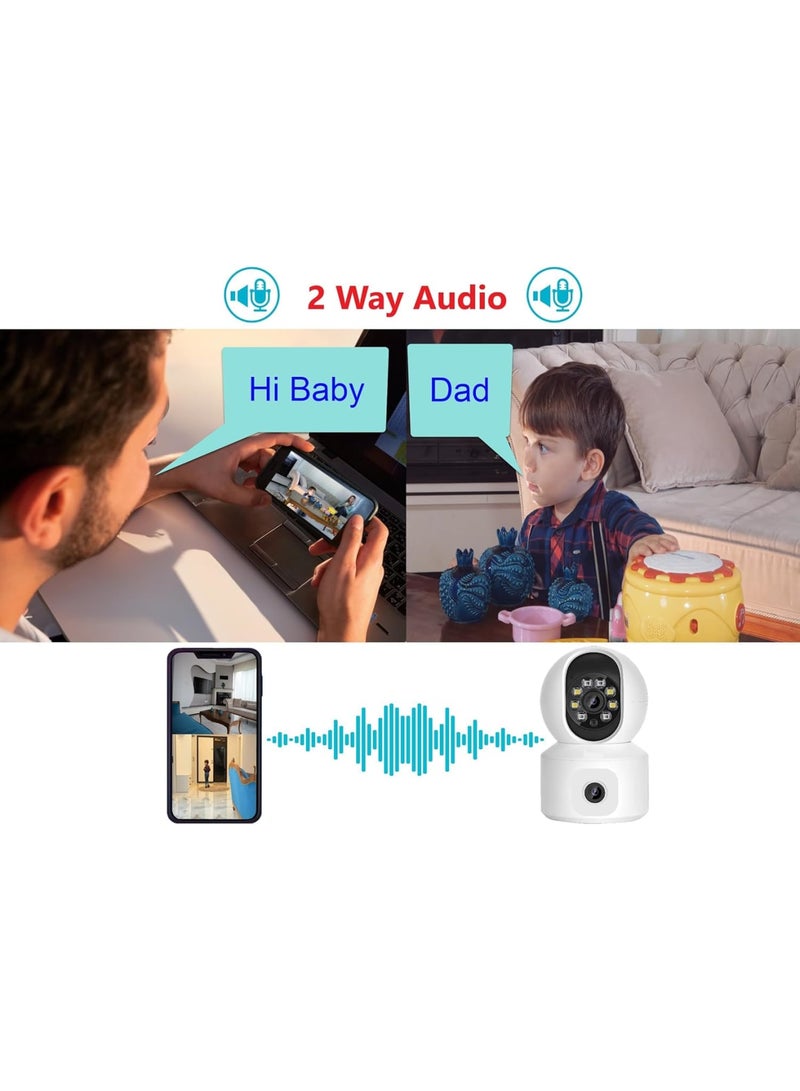 SOLARAE Indoor Camera, Dual Lens 2K 3MP Pet Camera, Home Security Camera, Baby Monitor, Dog Camera, blink indoor camera, Motion Detection, 2 Way Audio, Colour Night Vision, PTZ 360°, 2.4ghz - Image 5