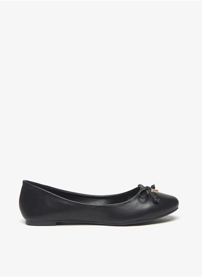 Flora Bella - Women's Bow Accent Slip-On Round Toe Ballerina Shoes - Image 1