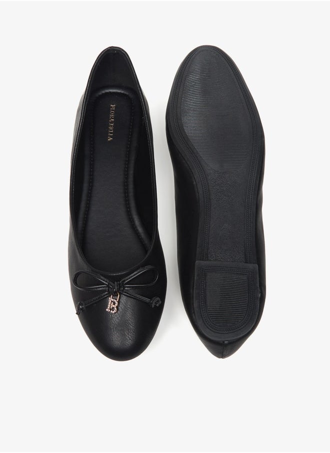 Flora Bella - Women's Bow Accent Slip-On Round Toe Ballerina Shoes - Image 1