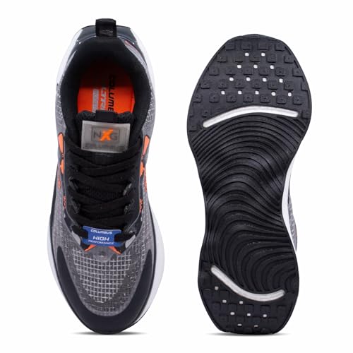 Columbus SUSTAINSTEP Sports Shoe - Running Shoe| Walking Shoe| Training & Gym Shoe| Outdoors Shoe for Men's, (Black & Fluorescent Orange), UK9 - Image 5