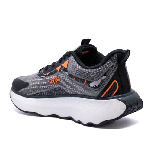 Columbus SUSTAINSTEP Sports Shoe - Running Shoe| Walking Shoe| Training & Gym Shoe| Outdoors Shoe for Men's, (Black & Fluorescent Orange), UK9 - Image 4